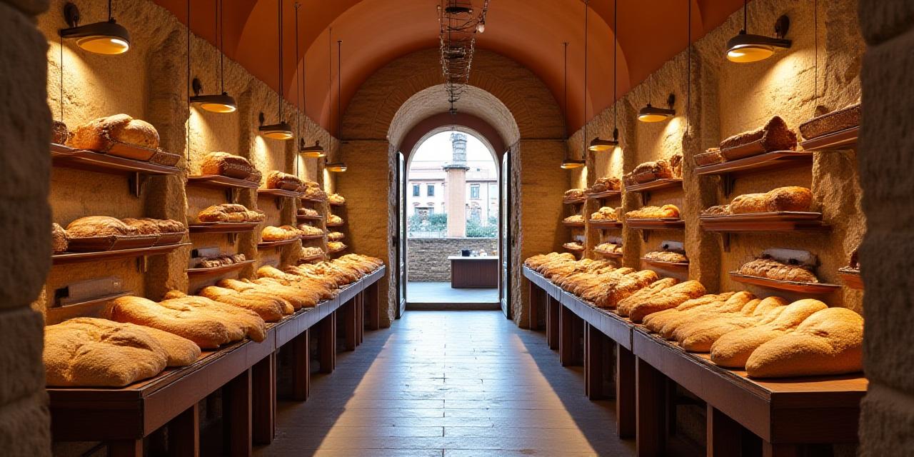 Interno della panetteria Ancilora Panificio con pane artigianale